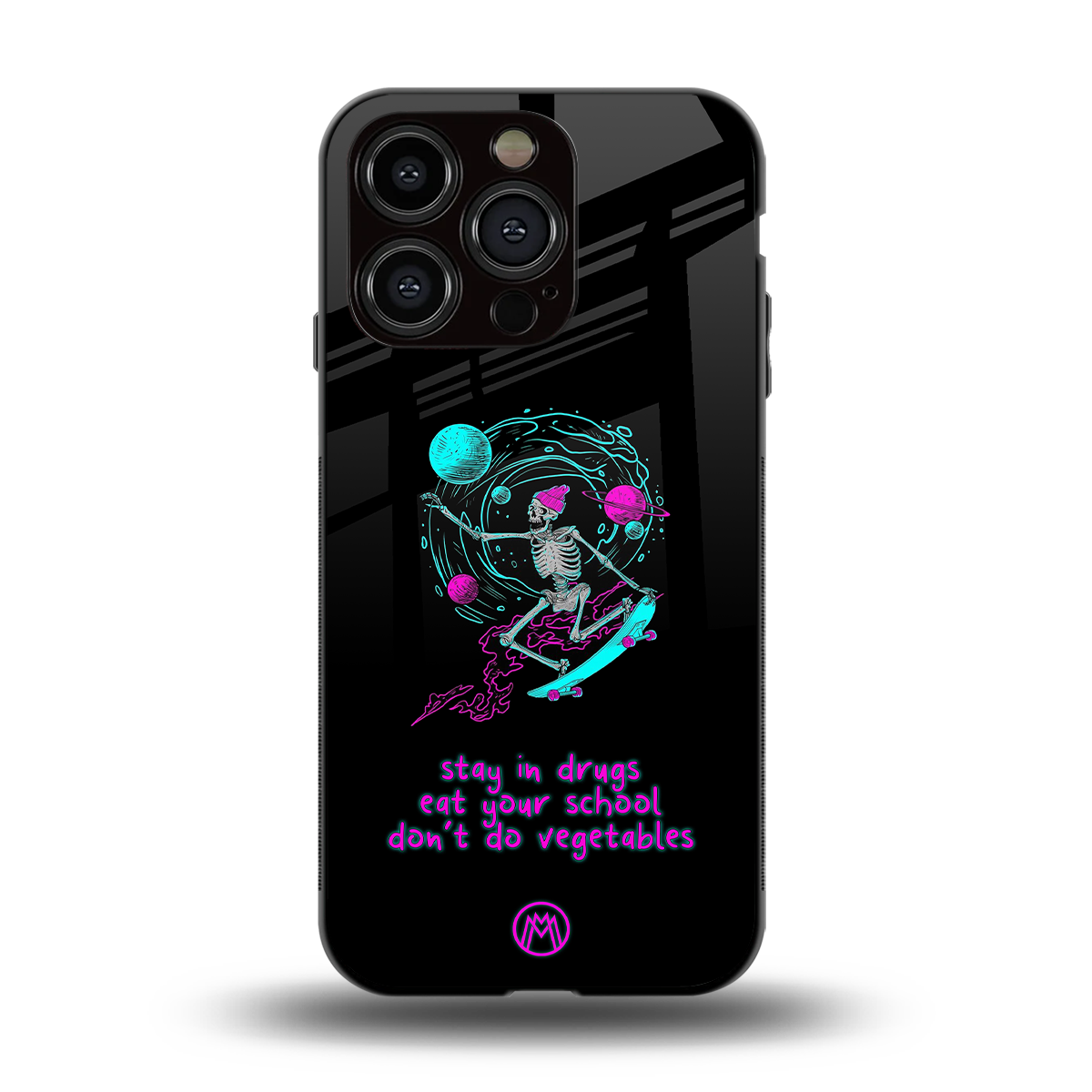 eat your school back phone cover | glass case for iphone 15 pro