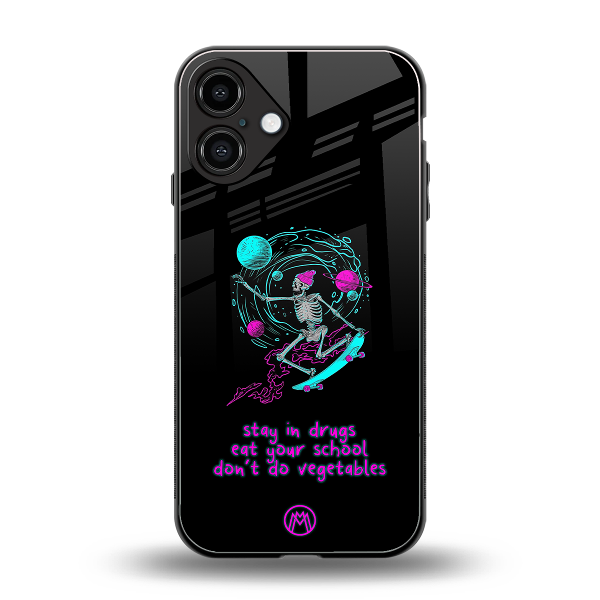 eat your school back phone cover | glass case for iphone 16 plus