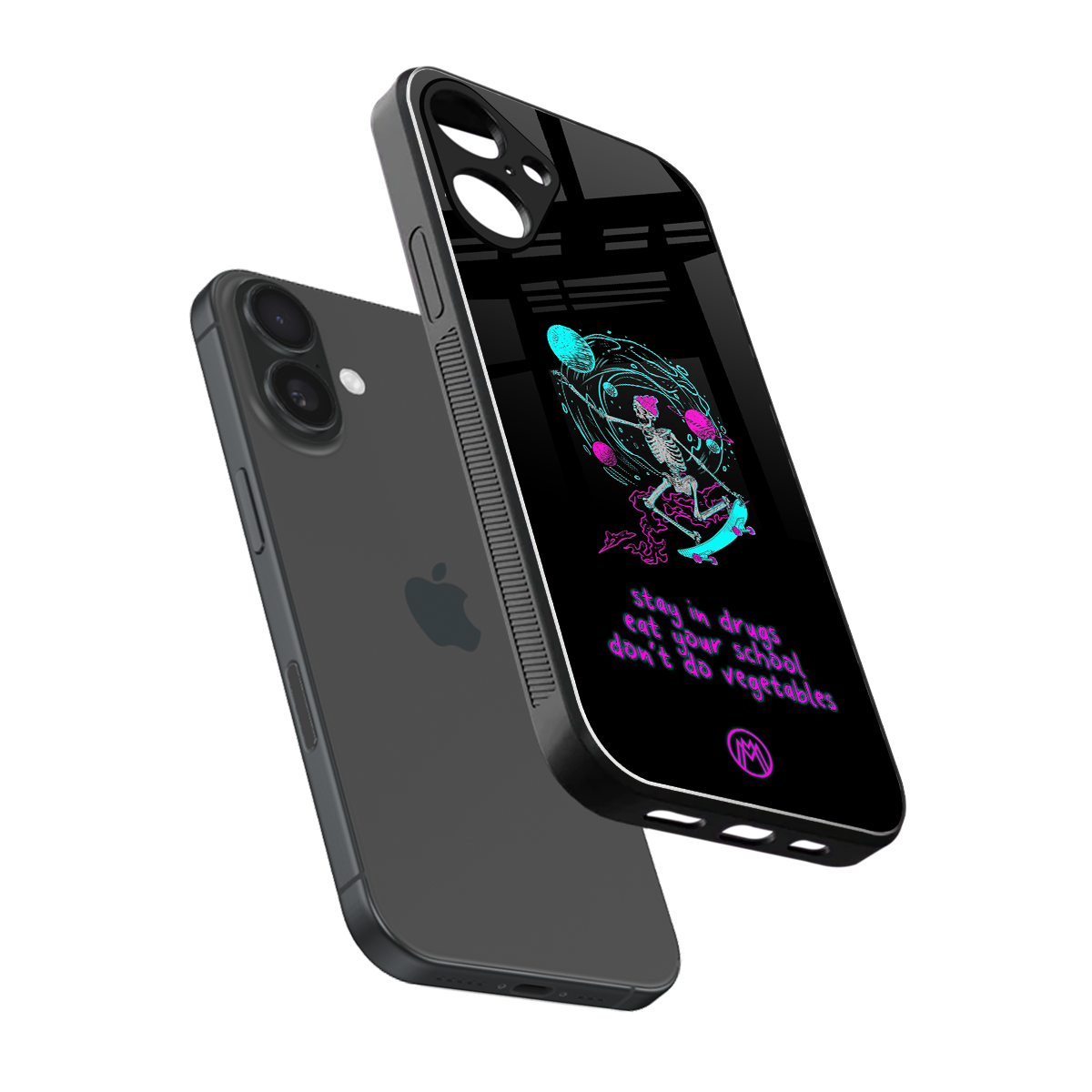 eat your school back phone cover | glass case for iphone 16 plus