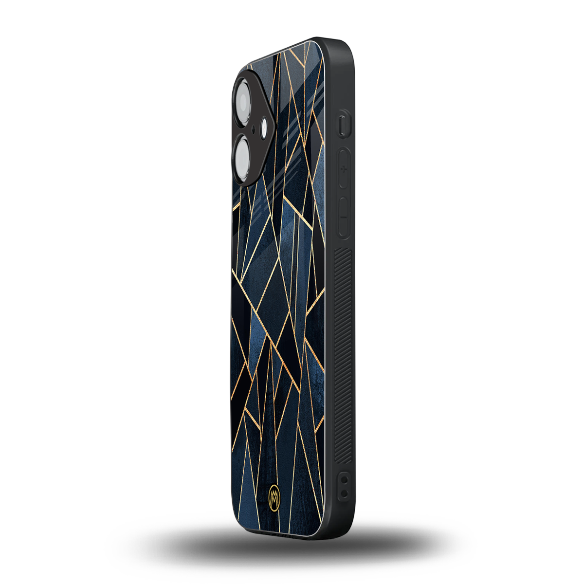 elite blue geometric back phone cover | glass case for iphone 16