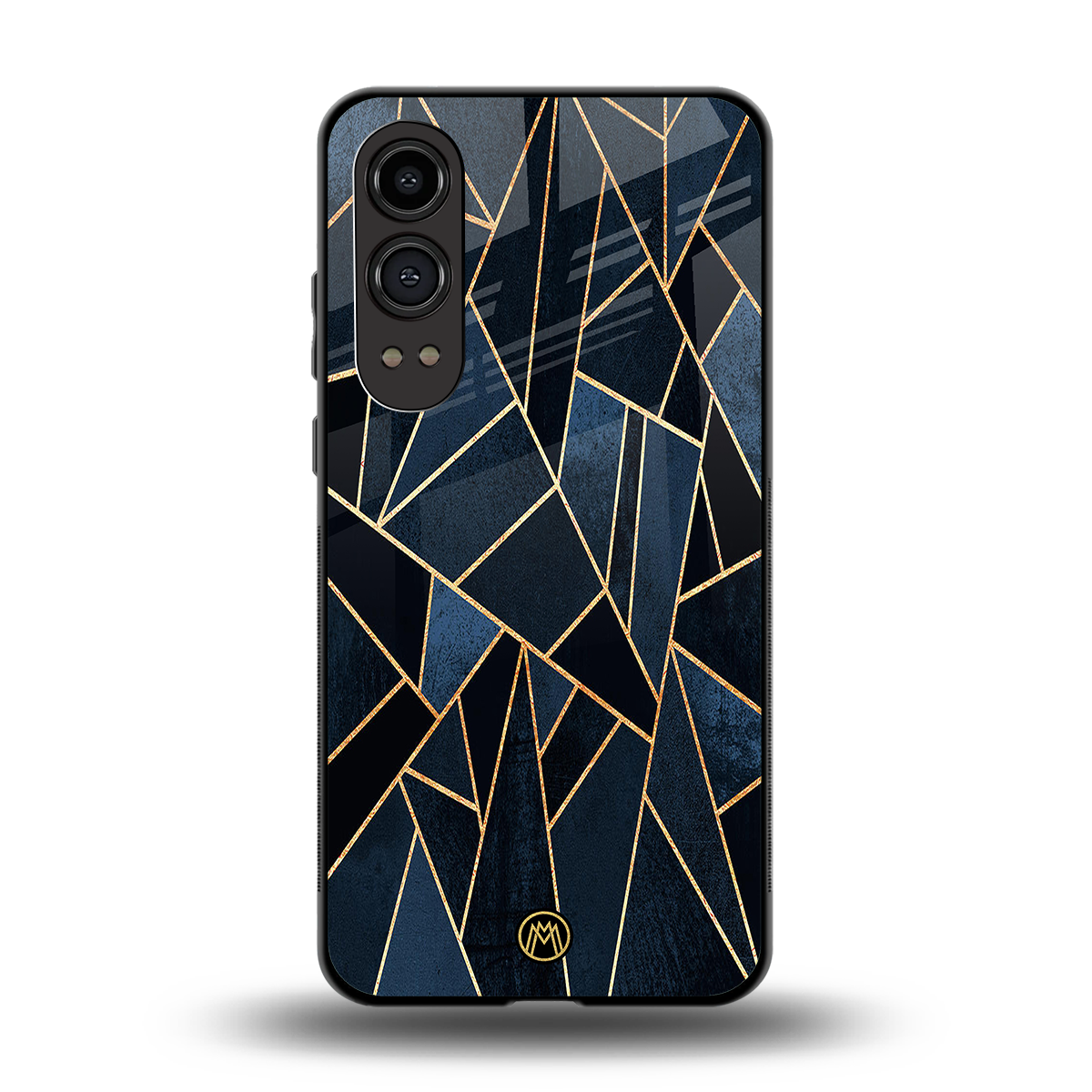 elite blue geometric back phone cover | glass case for oneplus nord ce 4 lite