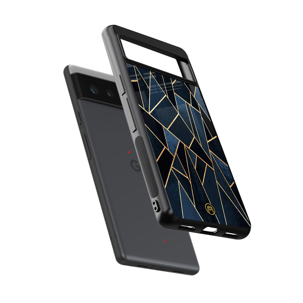 elite blue geometric back phone cover | glass case for Google Pixel 6A