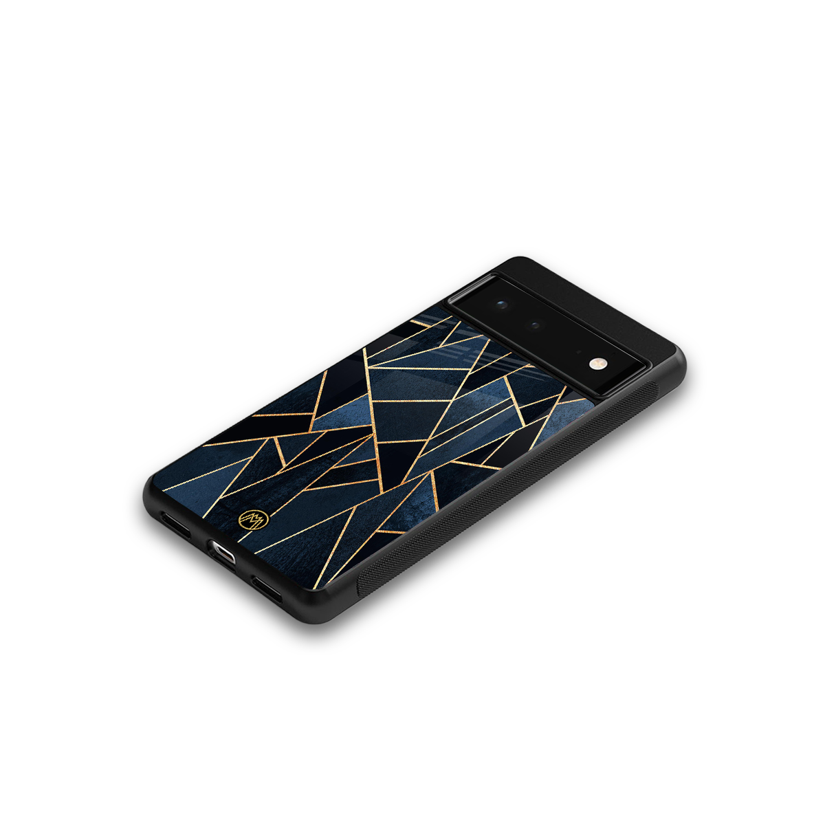 elite blue geometric back phone cover | glass case for Google Pixel 6A