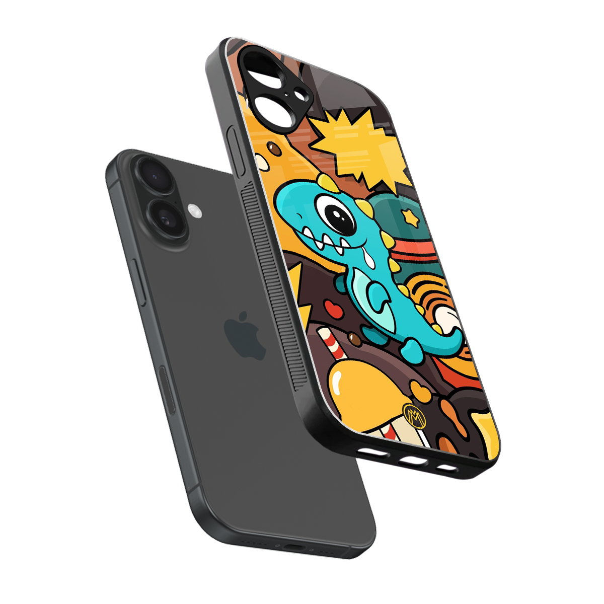 emerald green dinosaur back phone cover | glass case for iphone 16