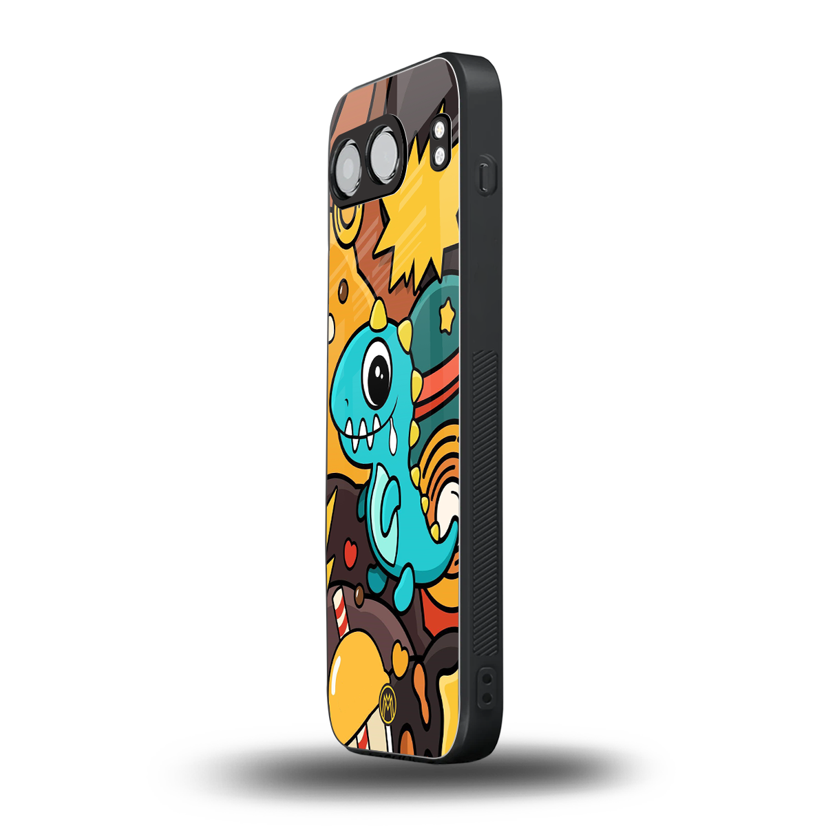 emerald green dinosaur back phone cover | glass case for oneplus nord 4