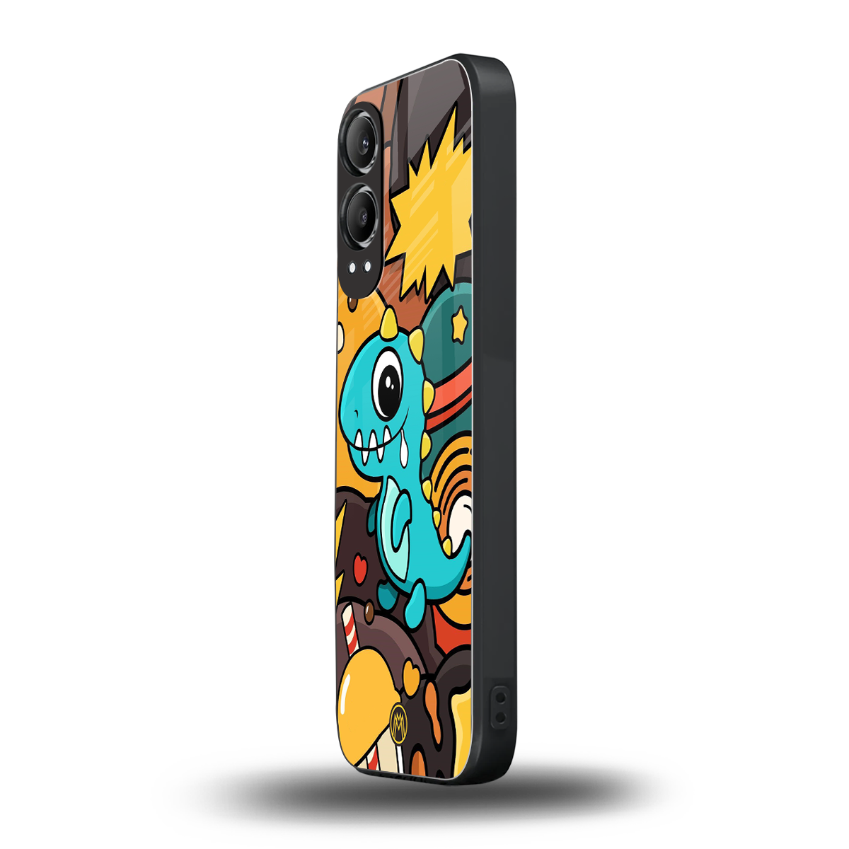 emerald green dinosaur back phone cover | glass case for oneplus nord ce 4 lite