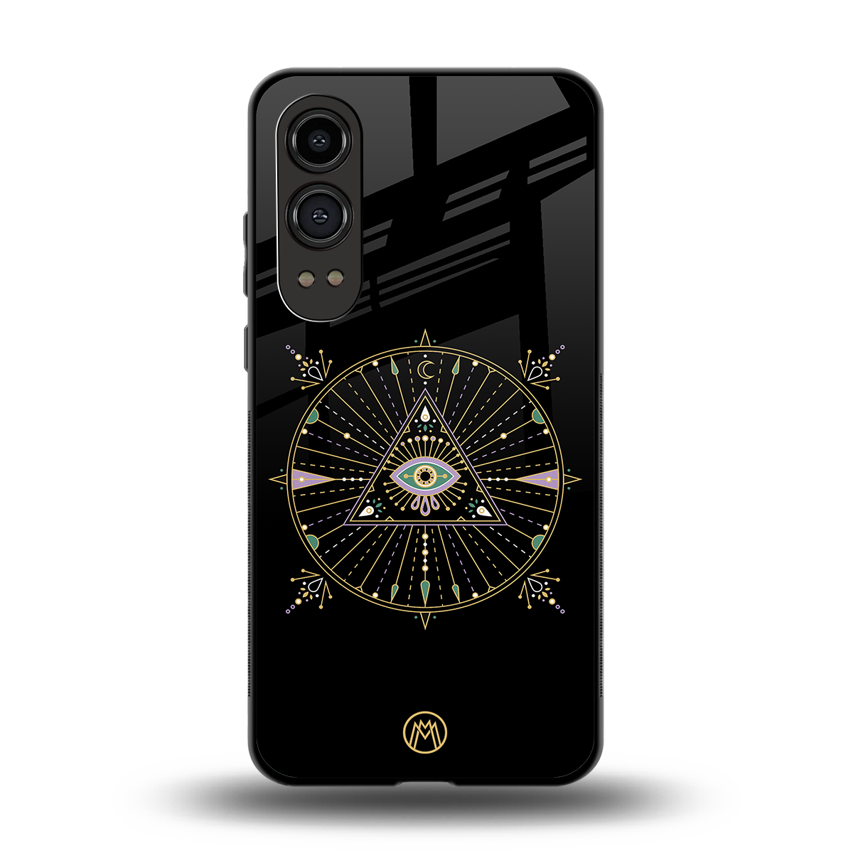 evil eye mandala black back phone cover | glass case for oneplus nord ce 4 lite
