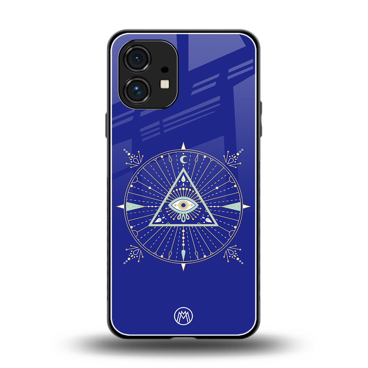 evil eye mandala blue back phone cover | glass case for nothing phone 1