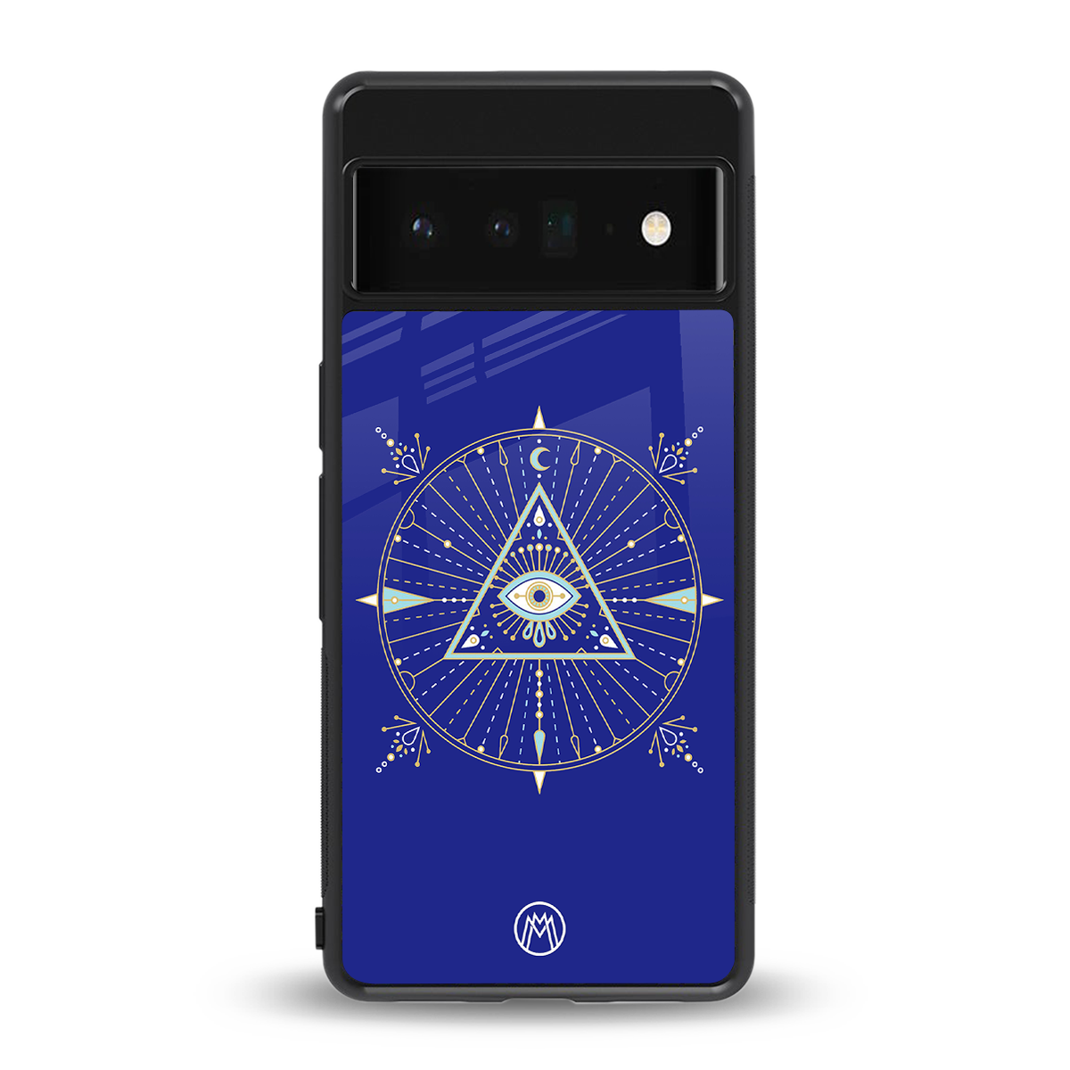 evil eye mandala blue back phone cover | glass case for google pixel 6 pro