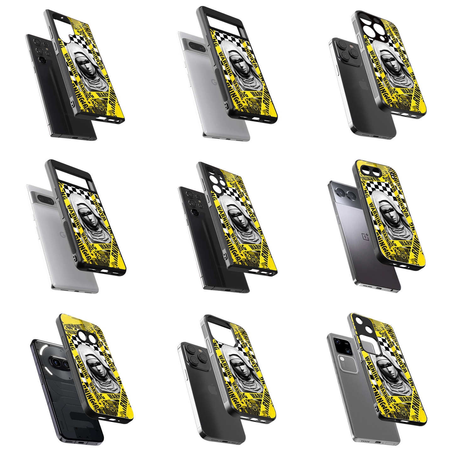 Durable Glass Back Mobile Case for iPhone, Samsung, OnePlus, Google Pixel, Redmi, Vivo, Oppo