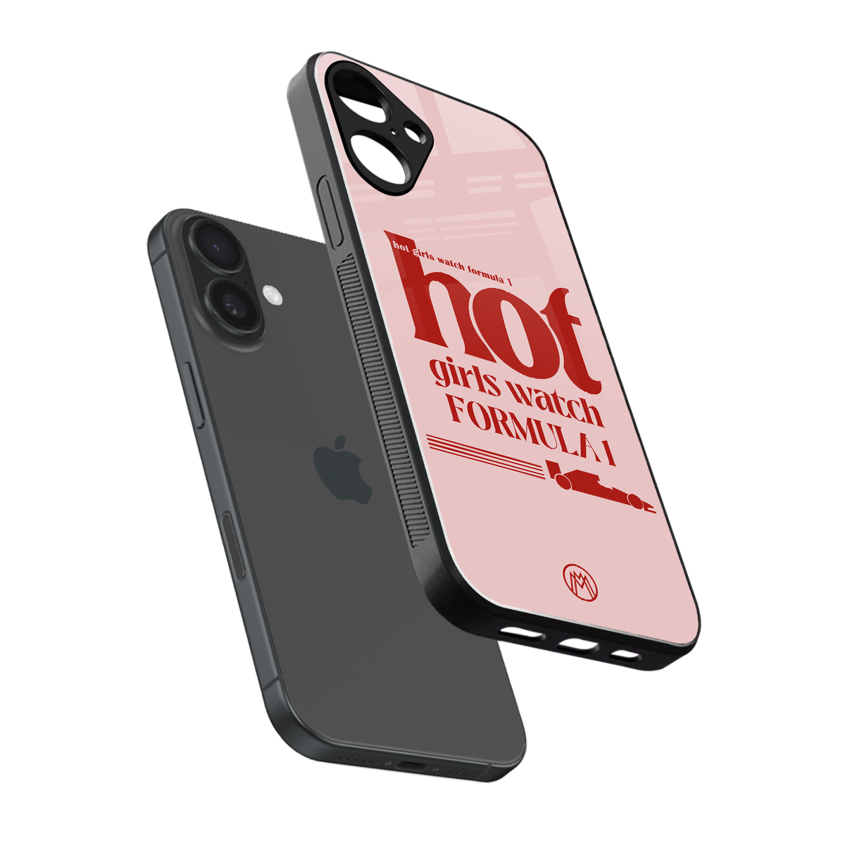 f1 chic back phone cover | glass case for iphone 16 plus