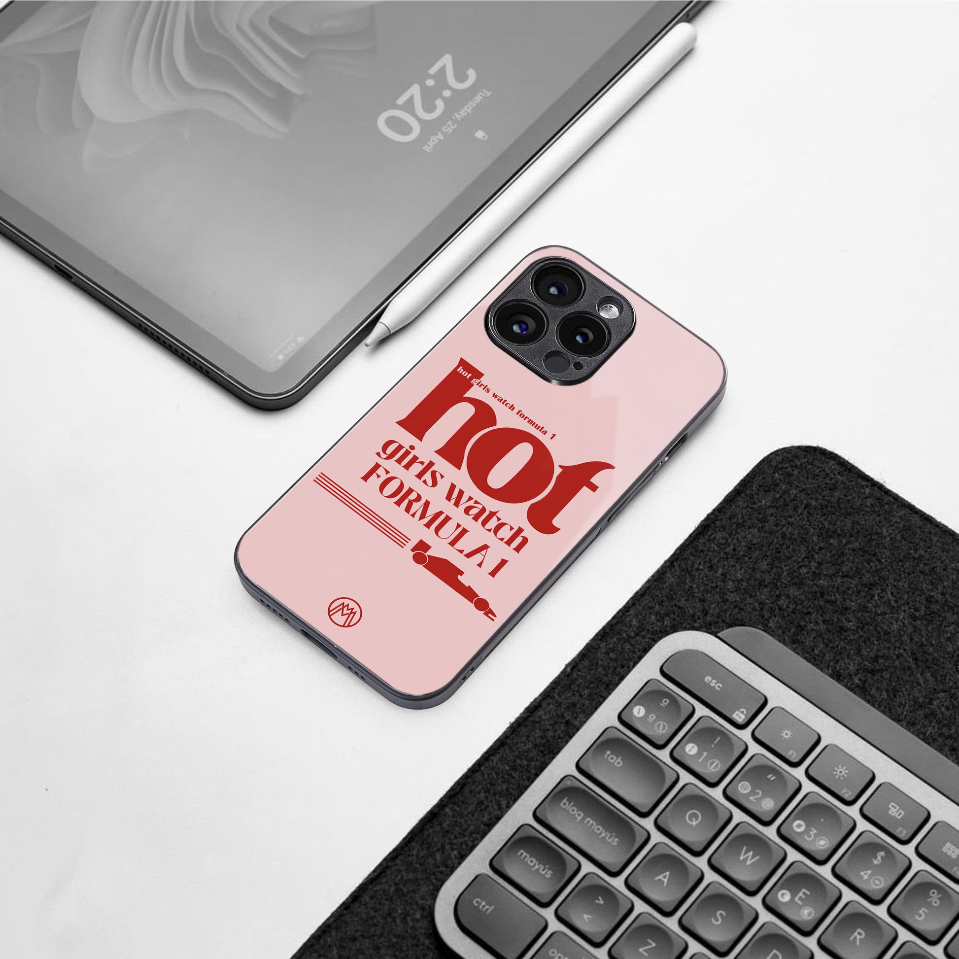 f1 chic back phone cover | glass case for iphone 16 pro max