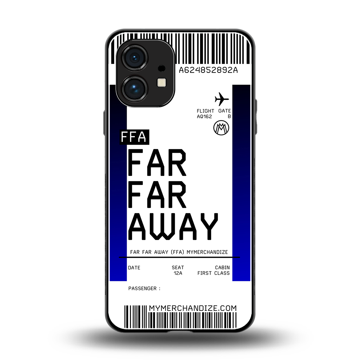 far far away boarding pass ticket back phone cover | glass case for nothing phone 1