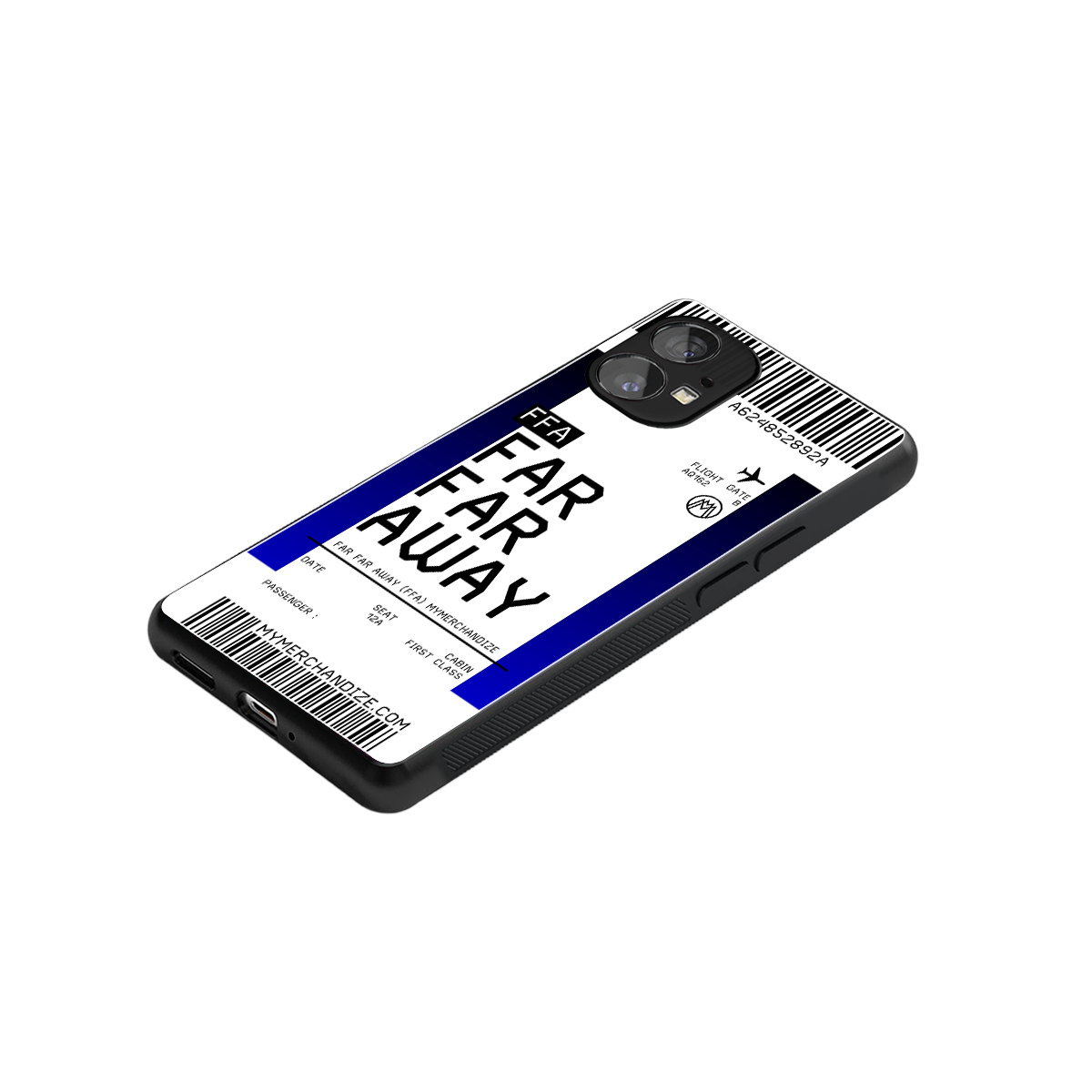 far far away boarding pass ticket back phone cover | glass case for nothing phone 1