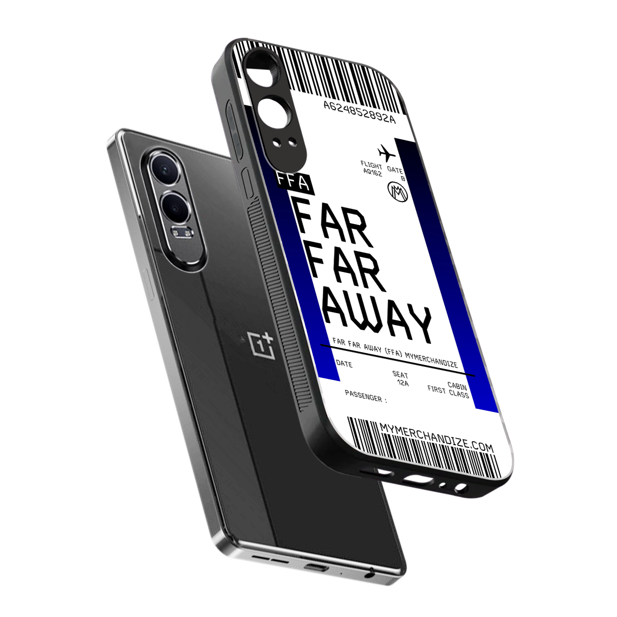 far far away boarding pass ticket back phone cover | glass case for oneplus nord ce 4 lite