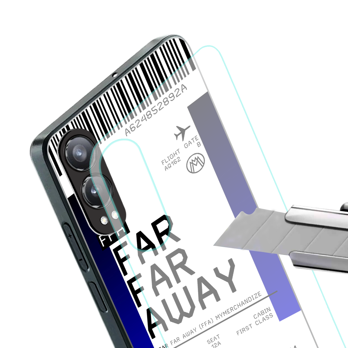 far far away boarding pass ticket back phone cover | glass case for oneplus nord ce 4 lite