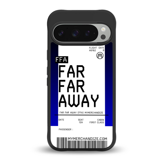 far far away boarding pass ticket back phone cover | glass case for google pixel 9 pro