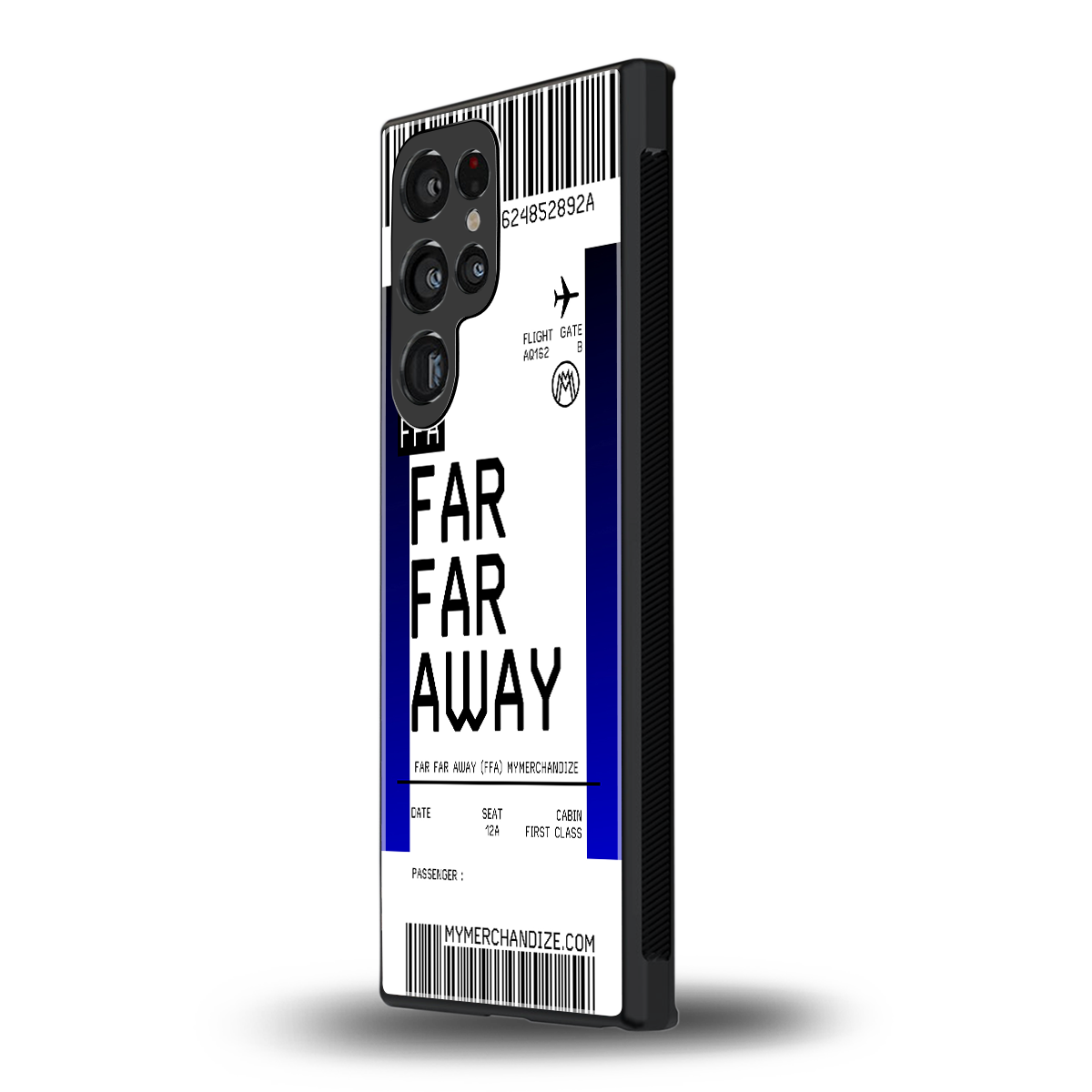far far away boarding pass ticket back phone cover | glass case for samsung galaxy s24 ultra