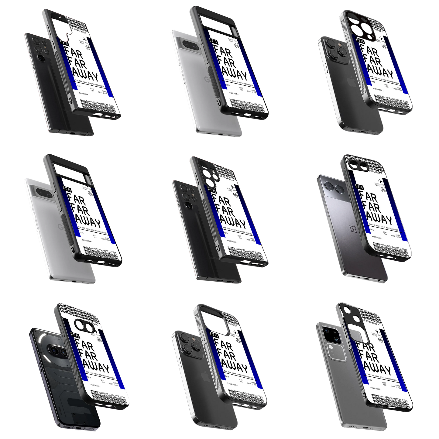 Durable Glass Back Mobile Case for iPhone, Samsung, OnePlus, Google Pixel, Redmi, Vivo, Oppo