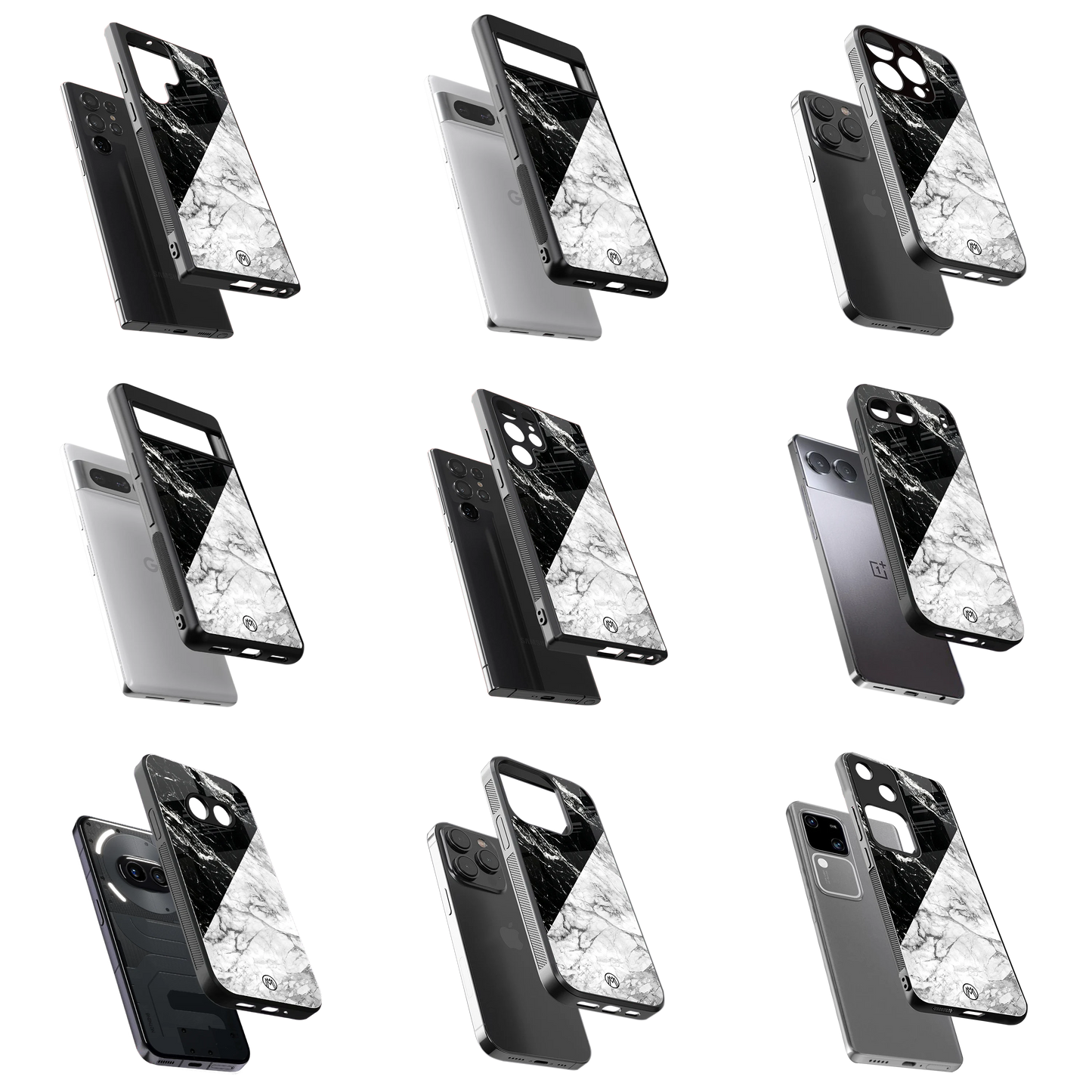 Durable Glass Back Mobile Case for iPhone, Samsung, OnePlus, Google Pixel, Redmi, Vivo, Oppo