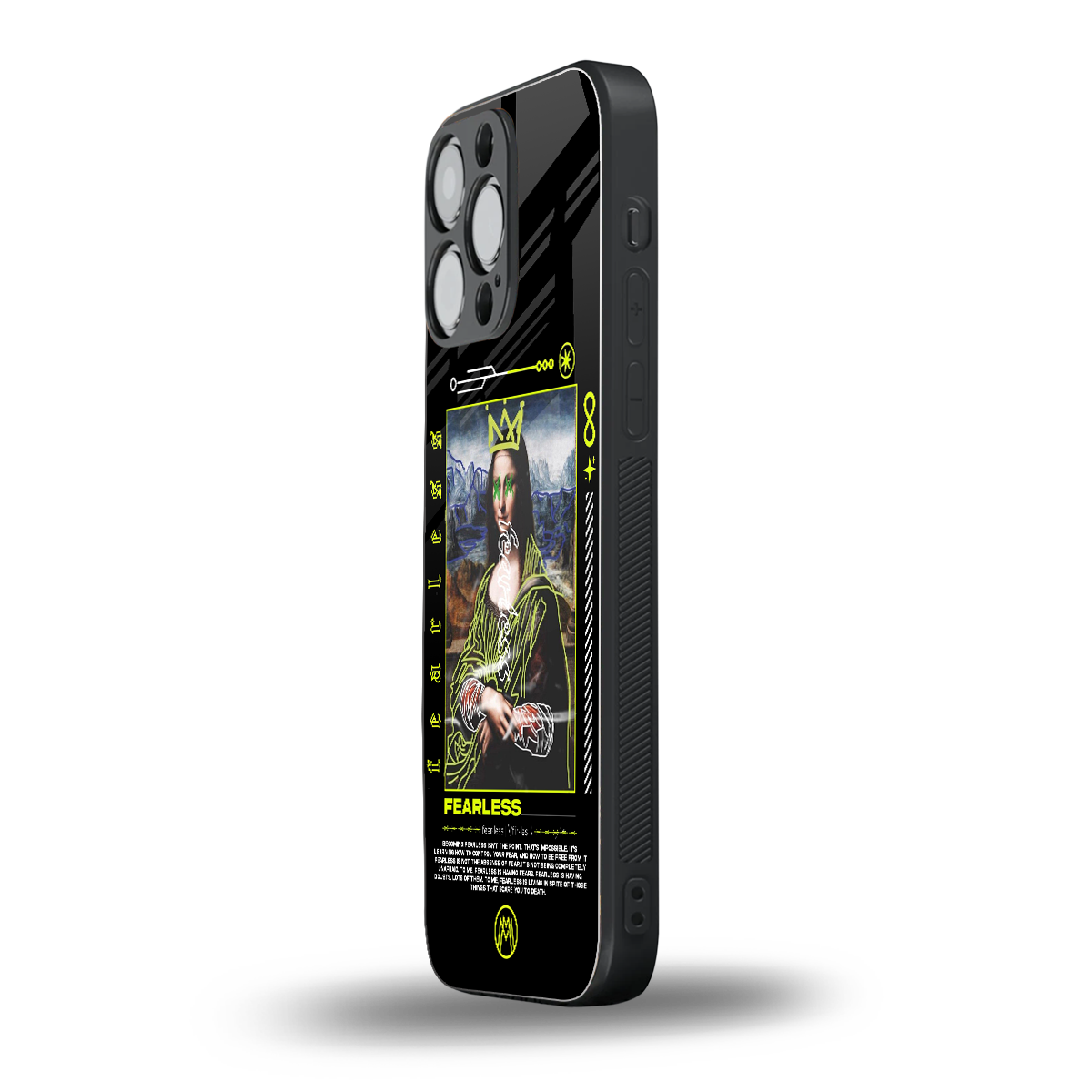 fearless mona lisa back phone cover | glass case for iphone 14 pro max