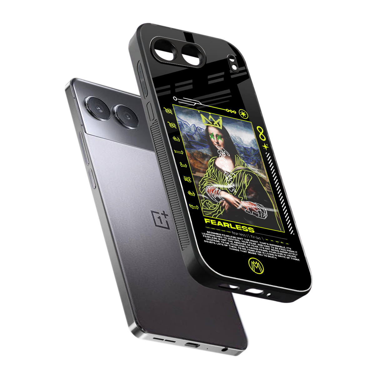 fearless mona lisa back phone cover | glass case for oneplus nord 4