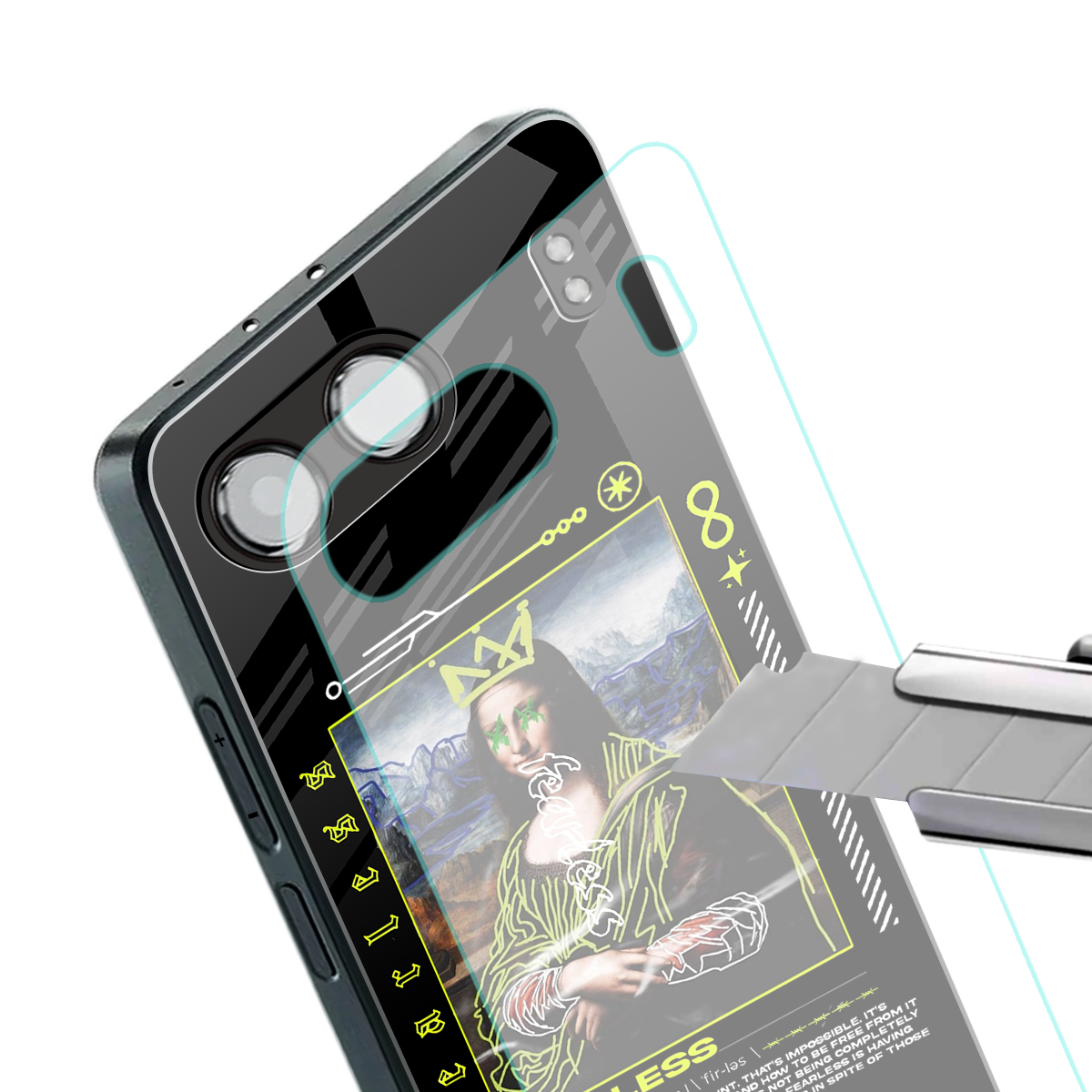 fearless mona lisa back phone cover | glass case for oneplus nord 4