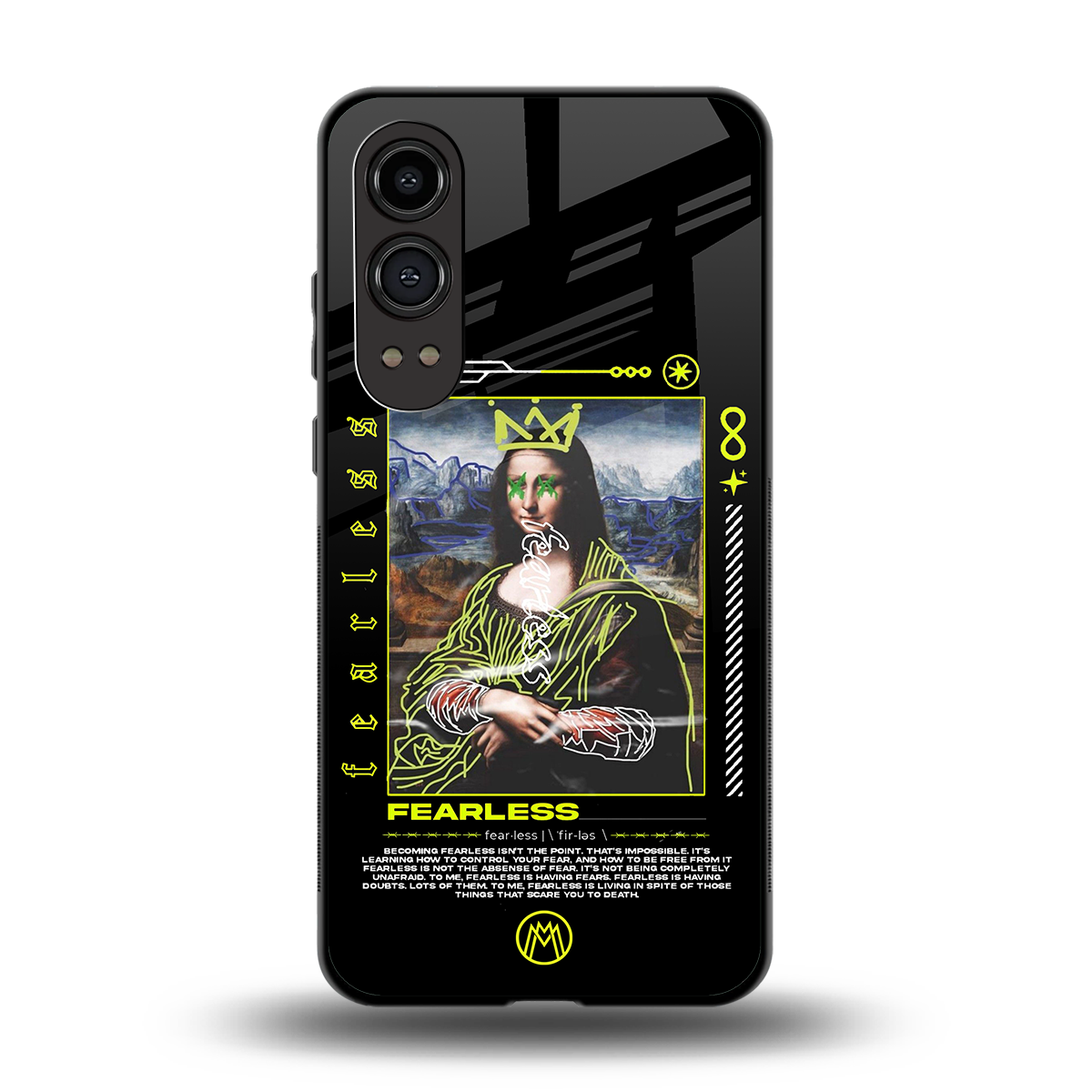 fearless mona lisa back phone cover | glass case for oneplus nord ce 4 lite