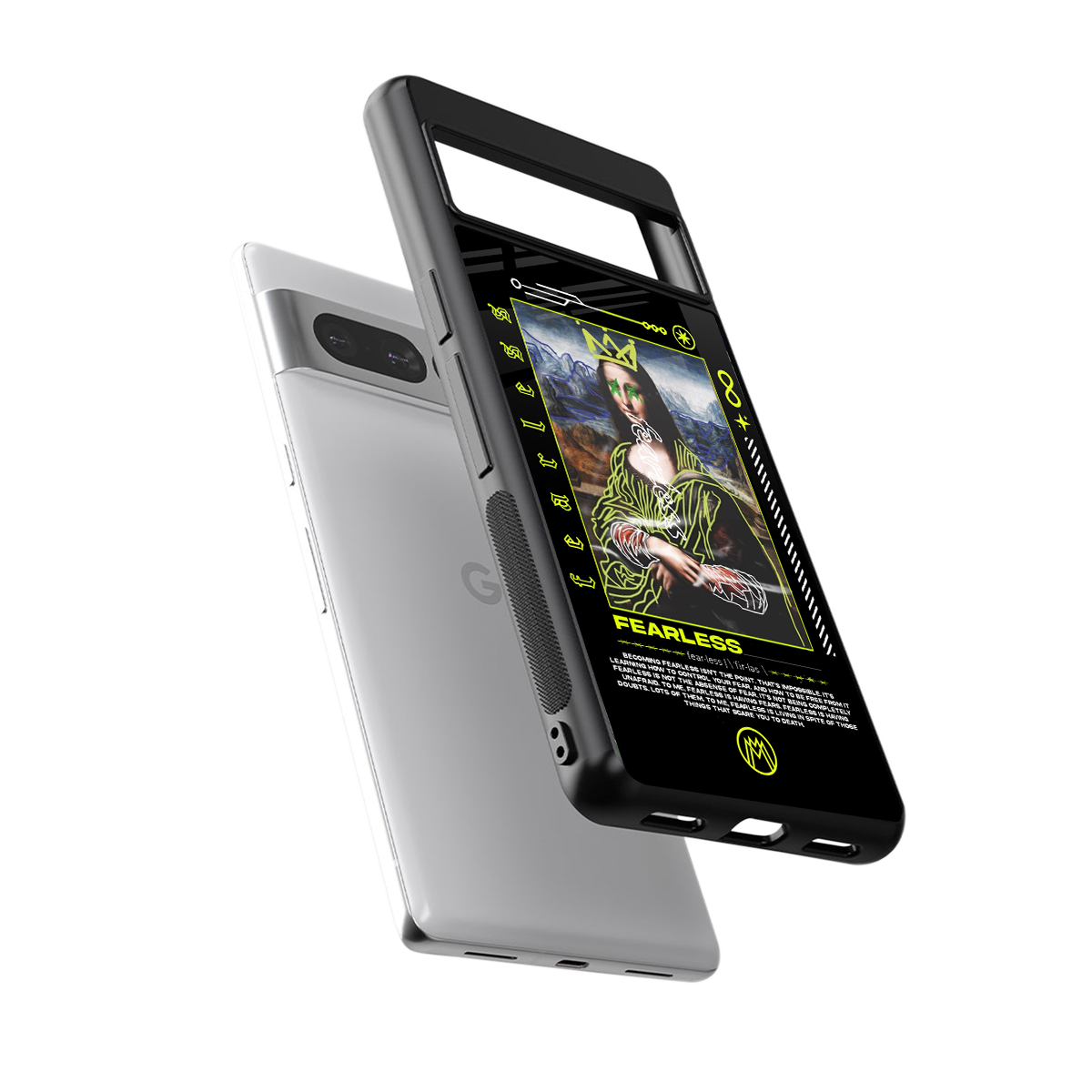 fearless mona lisa back phone cover | glass case for google pixel 7 pro