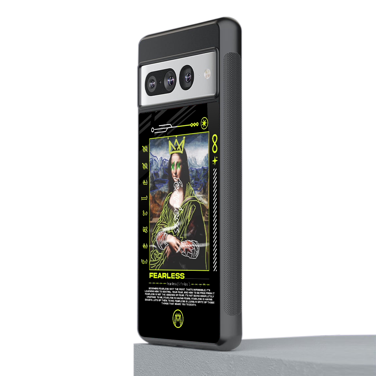 fearless mona lisa back phone cover | glass case for google pixel 7 pro