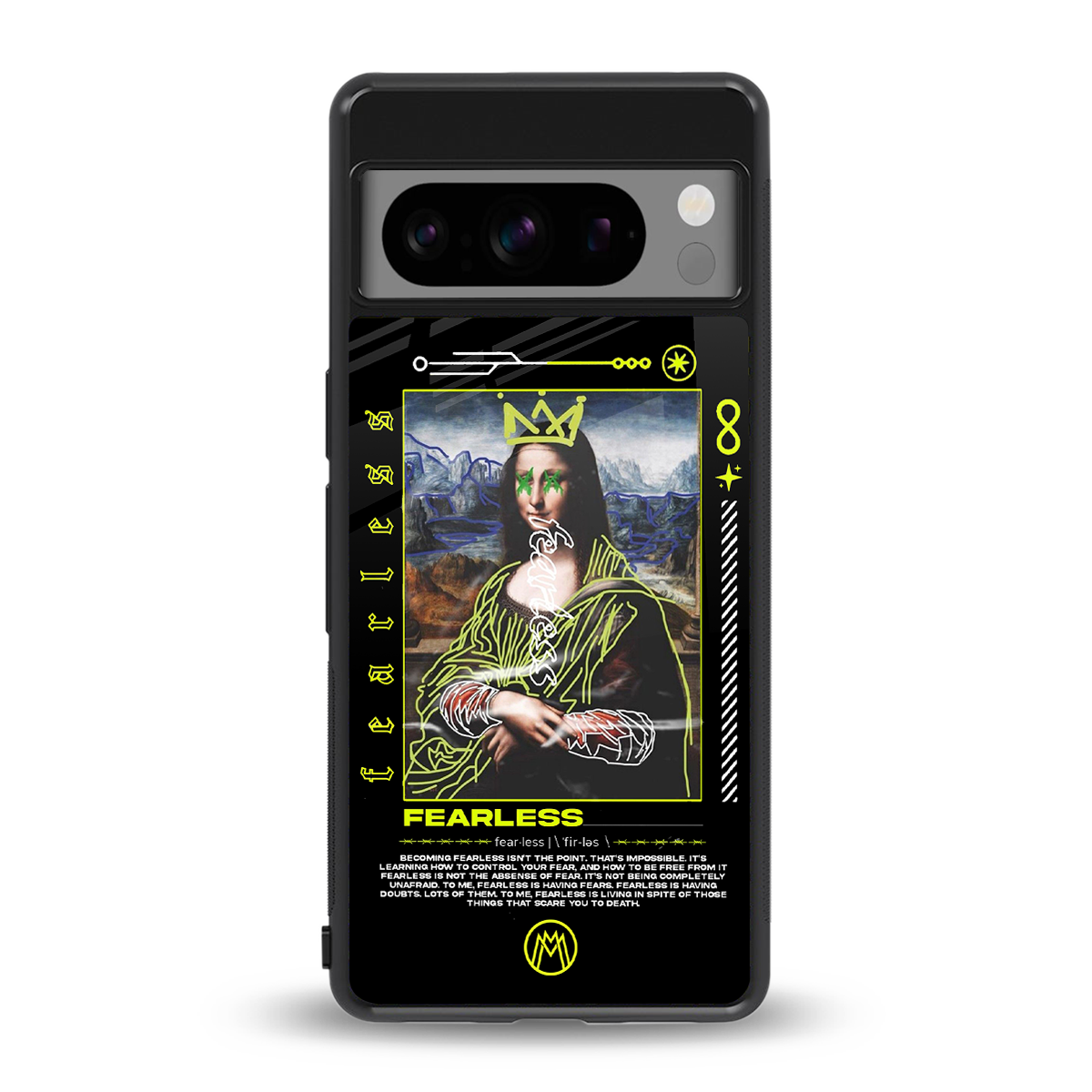 fearless mona lisa back phone cover | glass case for google pixel 8 pro