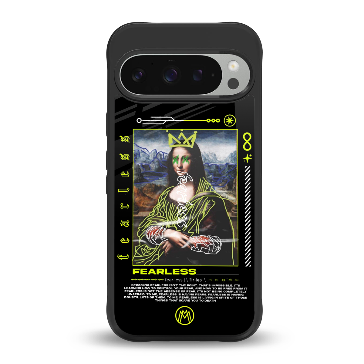 fearless mona lisa back phone cover | glass case for google pixel 9 pro