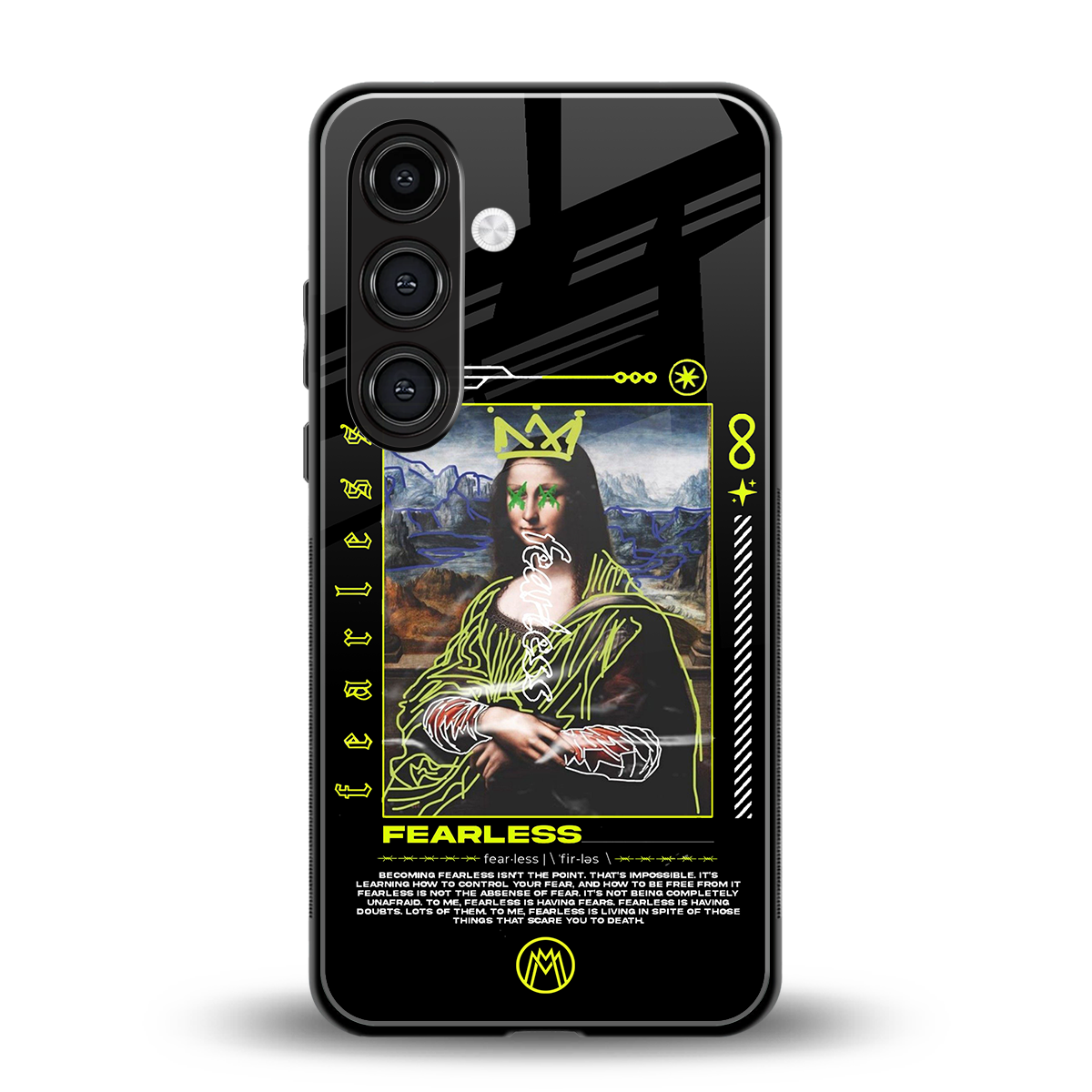fearless mona lisa back phone cover | glass case for samsung galaxy s24 fe