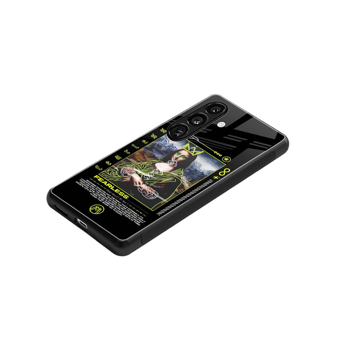 fearless mona lisa back phone cover | glass case for samsung galaxy s24 fe
