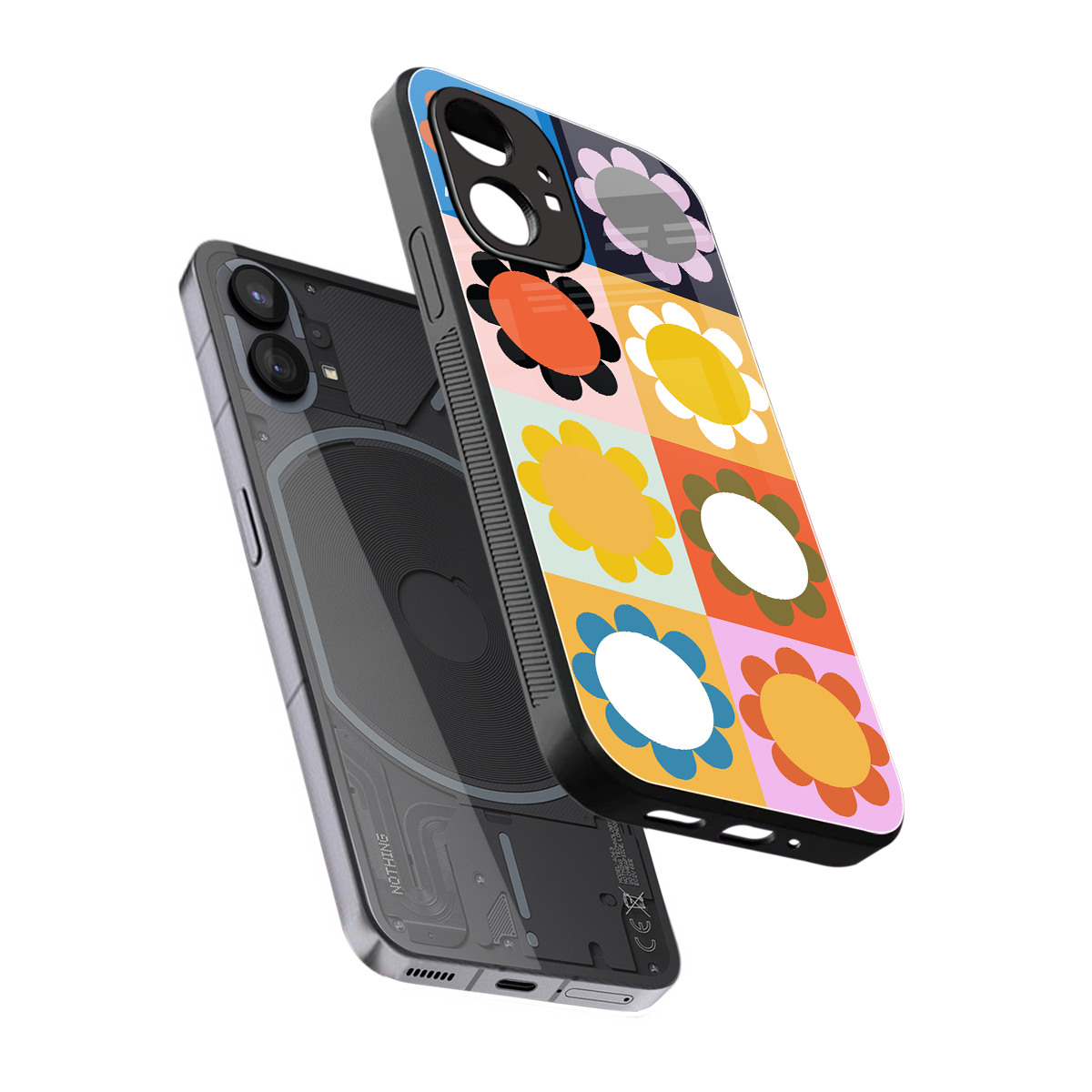 floral joy back phone cover | glass case for nothing phone 1