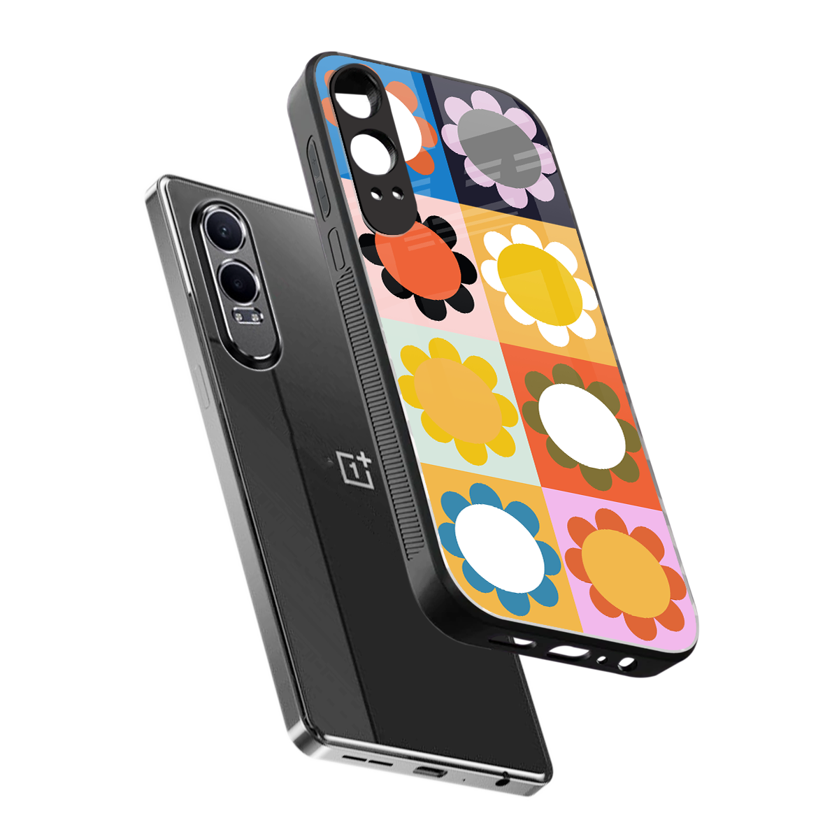 floral joy back phone cover | glass case for oneplus nord ce 4 lite