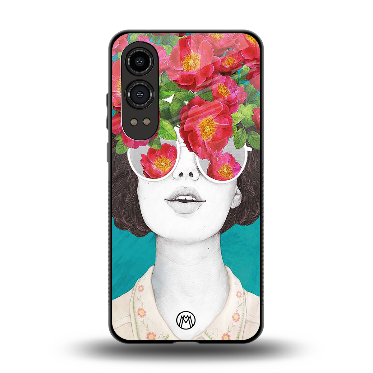 flowery eyes back phone cover | glass case for oneplus nord ce 4 lite