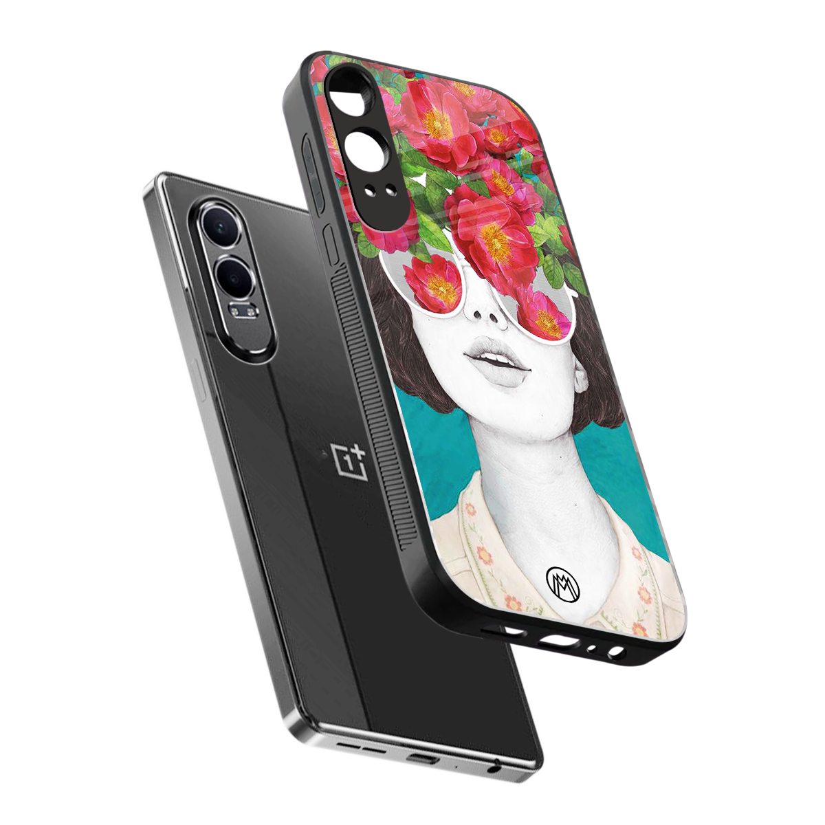 flowery eyes back phone cover | glass case for oneplus nord ce 4 lite