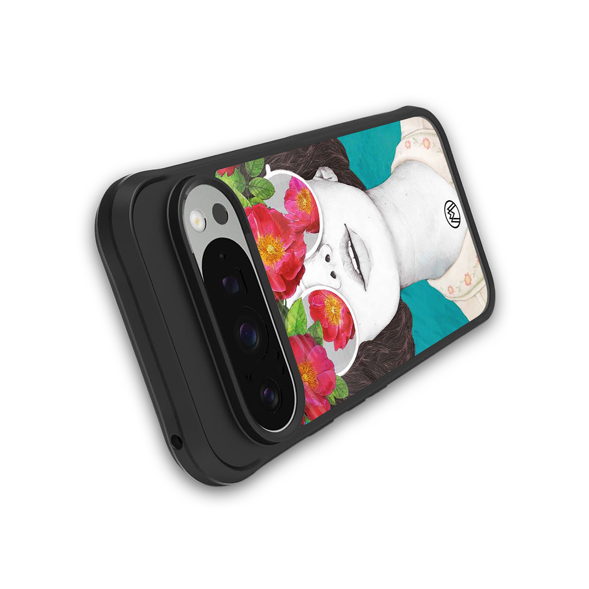 flowery eyes back phone cover | glass case for google pixel 9 pro