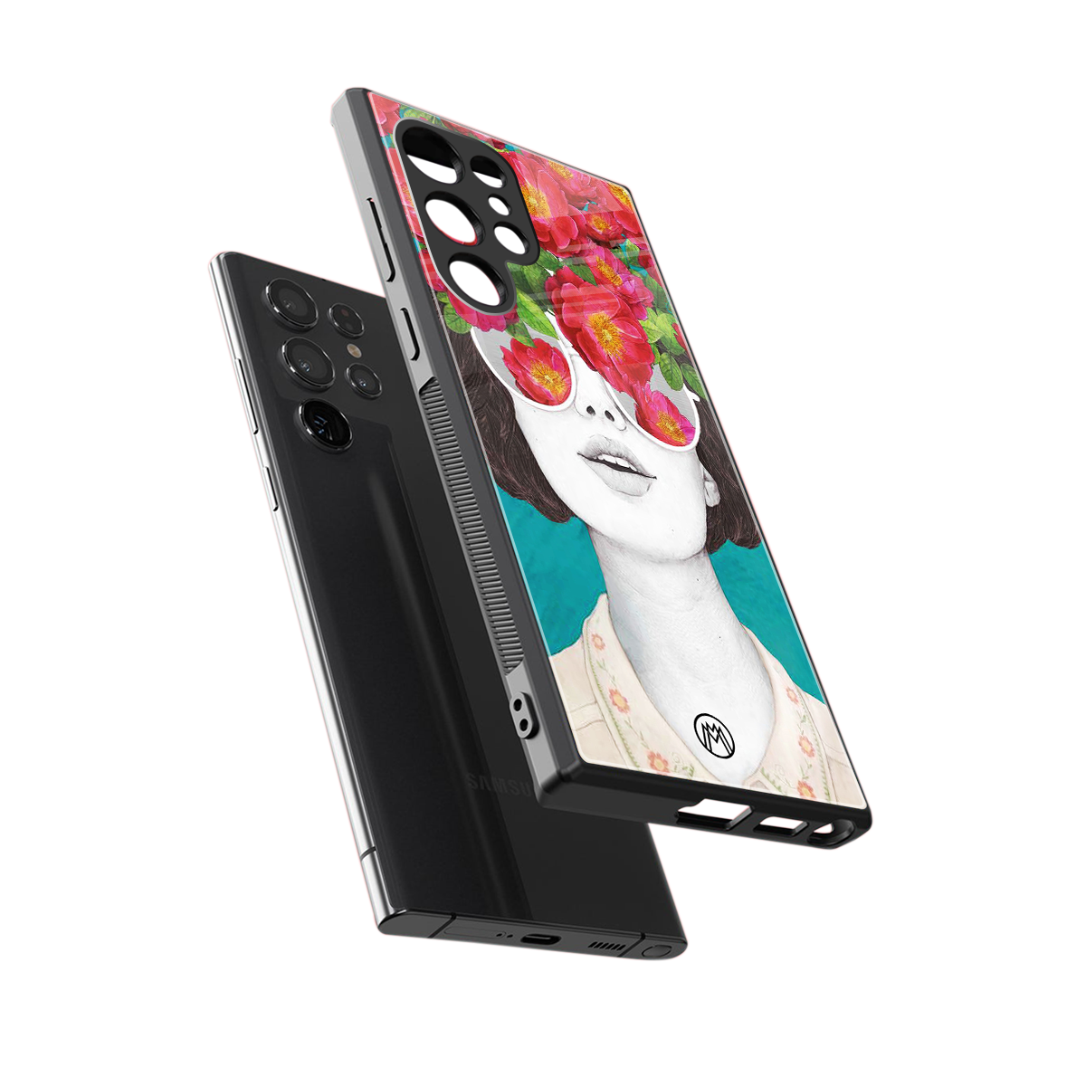 flowery eyes back phone cover | glass case for samsung galaxy s24 ultra