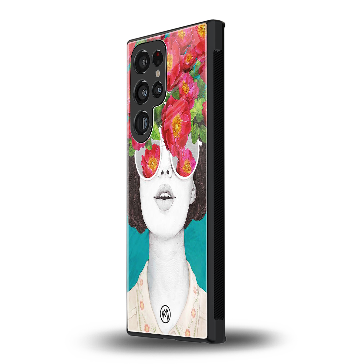 flowery eyes back phone cover | glass case for samsung galaxy s24 ultra