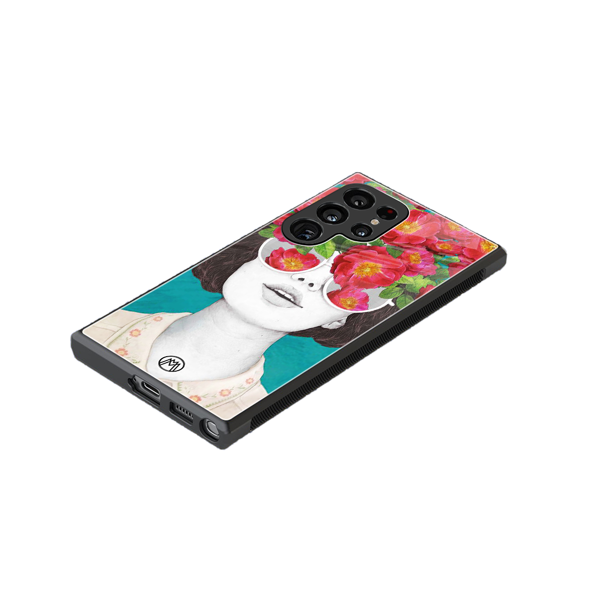 flowery eyes back phone cover | glass case for samsung galaxy s24 ultra