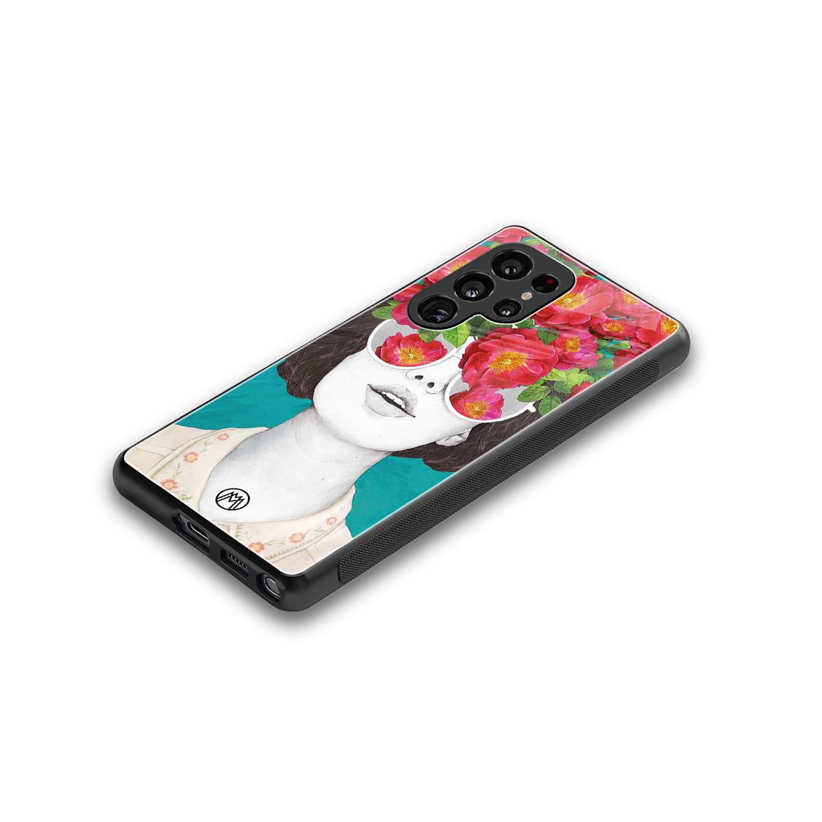 flowery eyes back phone cover | glass case for samsung galaxy s25 ultra