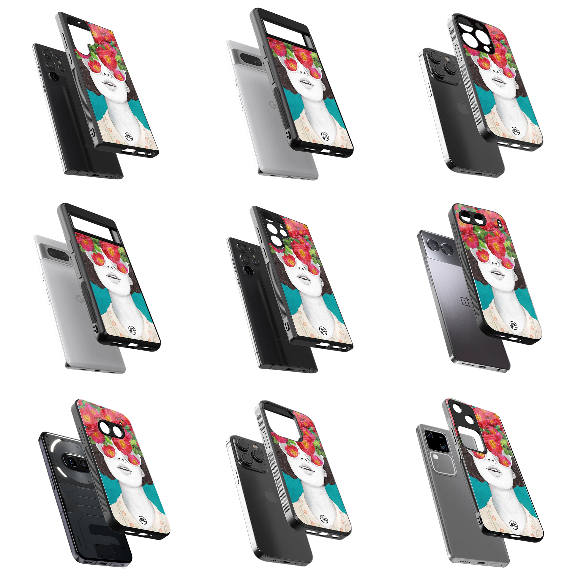 Durable Glass Back Mobile Case for iPhone, Samsung, OnePlus, Google Pixel, Redmi, Vivo, Oppo
