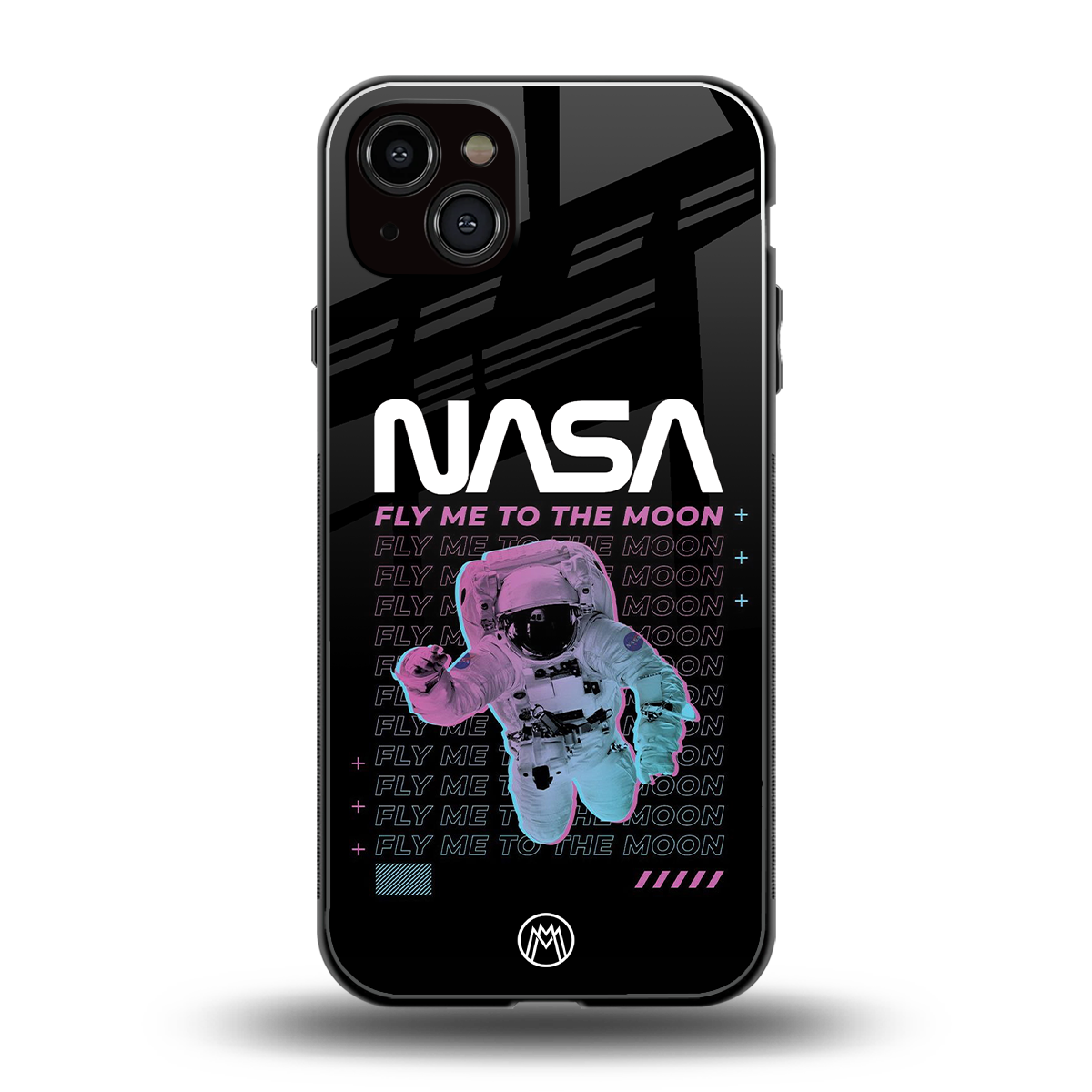 fly me to the moon back phone cover | glass case for iphone 15 plus