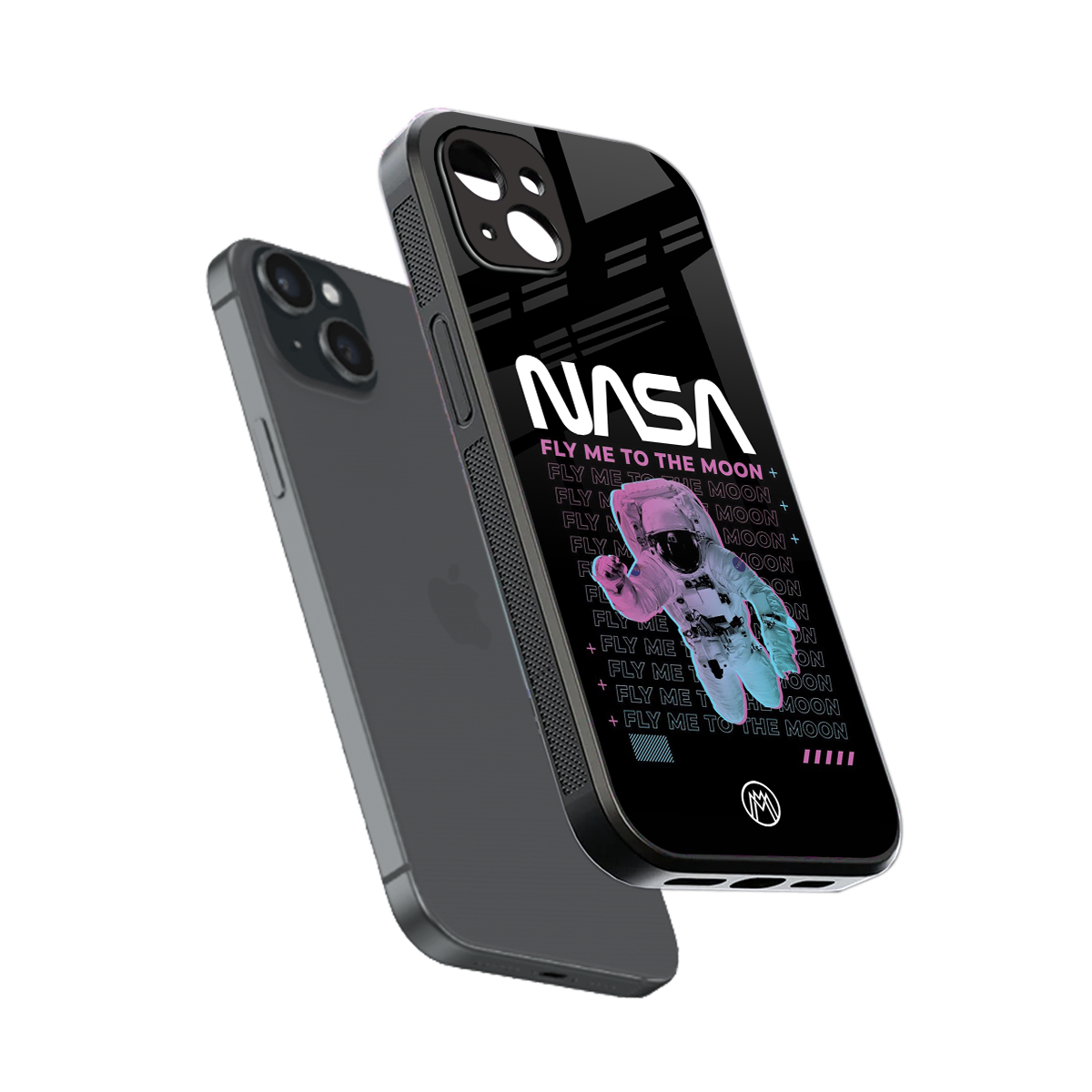 fly me to the moon back phone cover | glass case for iphone 15 plus