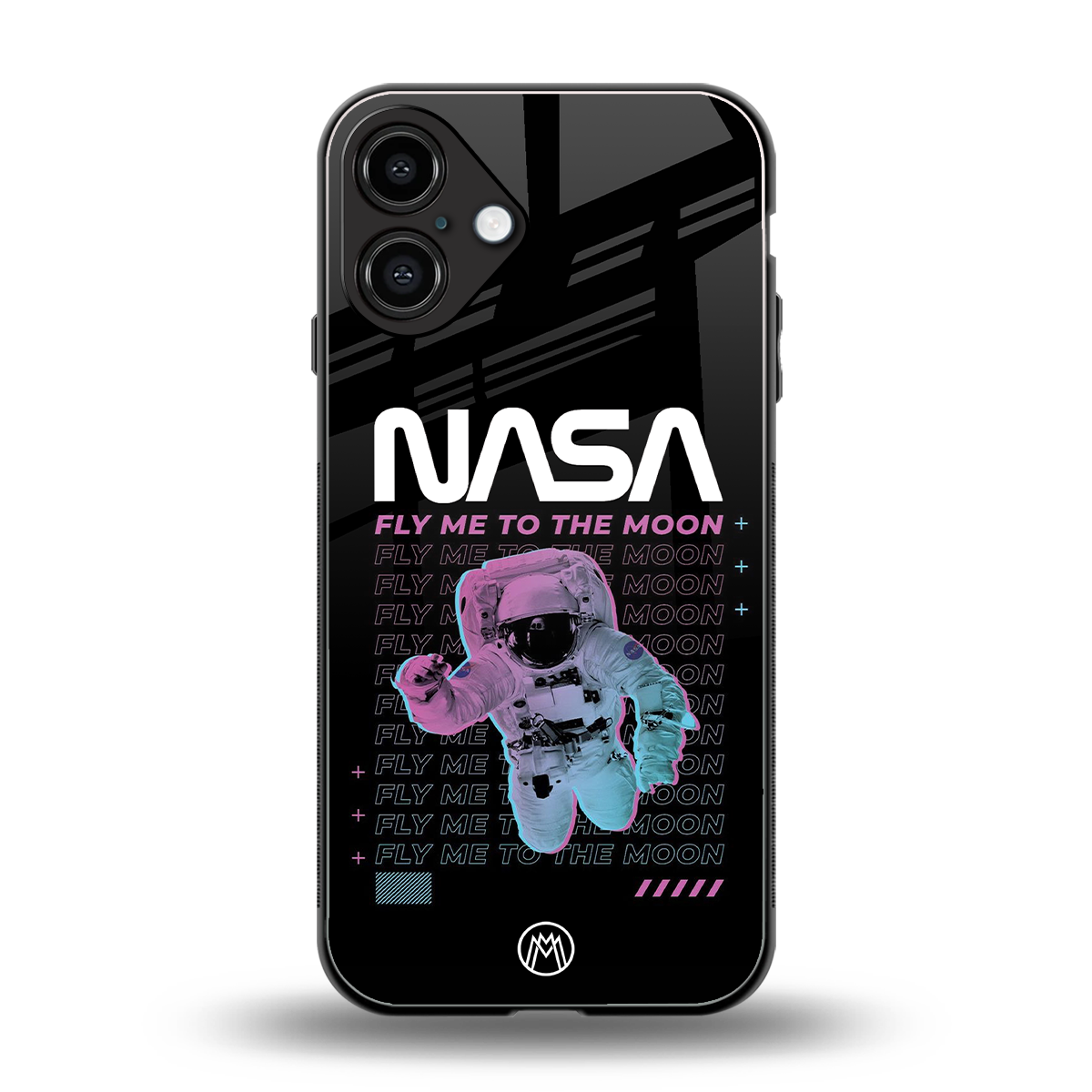 fly me to the moon back phone cover | glass case for iphone 16 plus