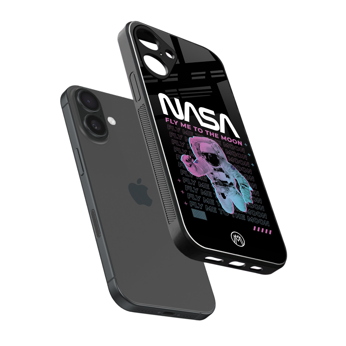 fly me to the moon back phone cover | glass case for iphone 16 plus
