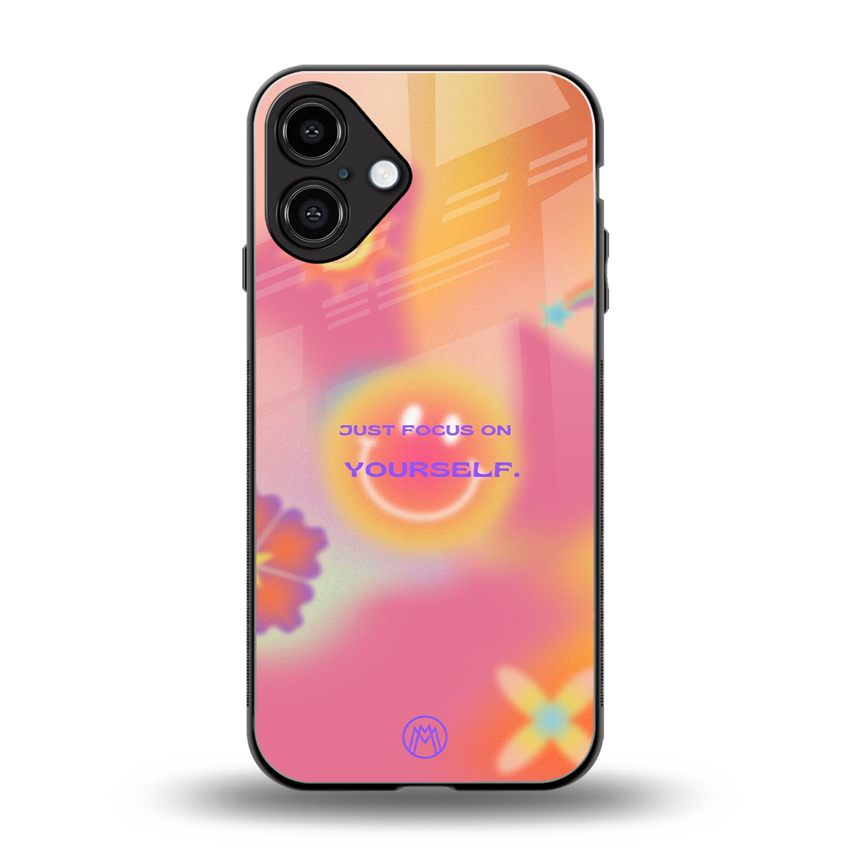 focus on yourself back phone cover | glass case for iphone 16 plus