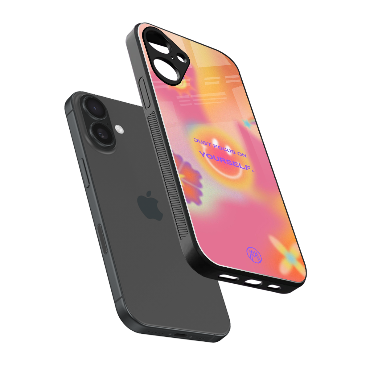 focus on yourself back phone cover | glass case for iphone 16 plus
